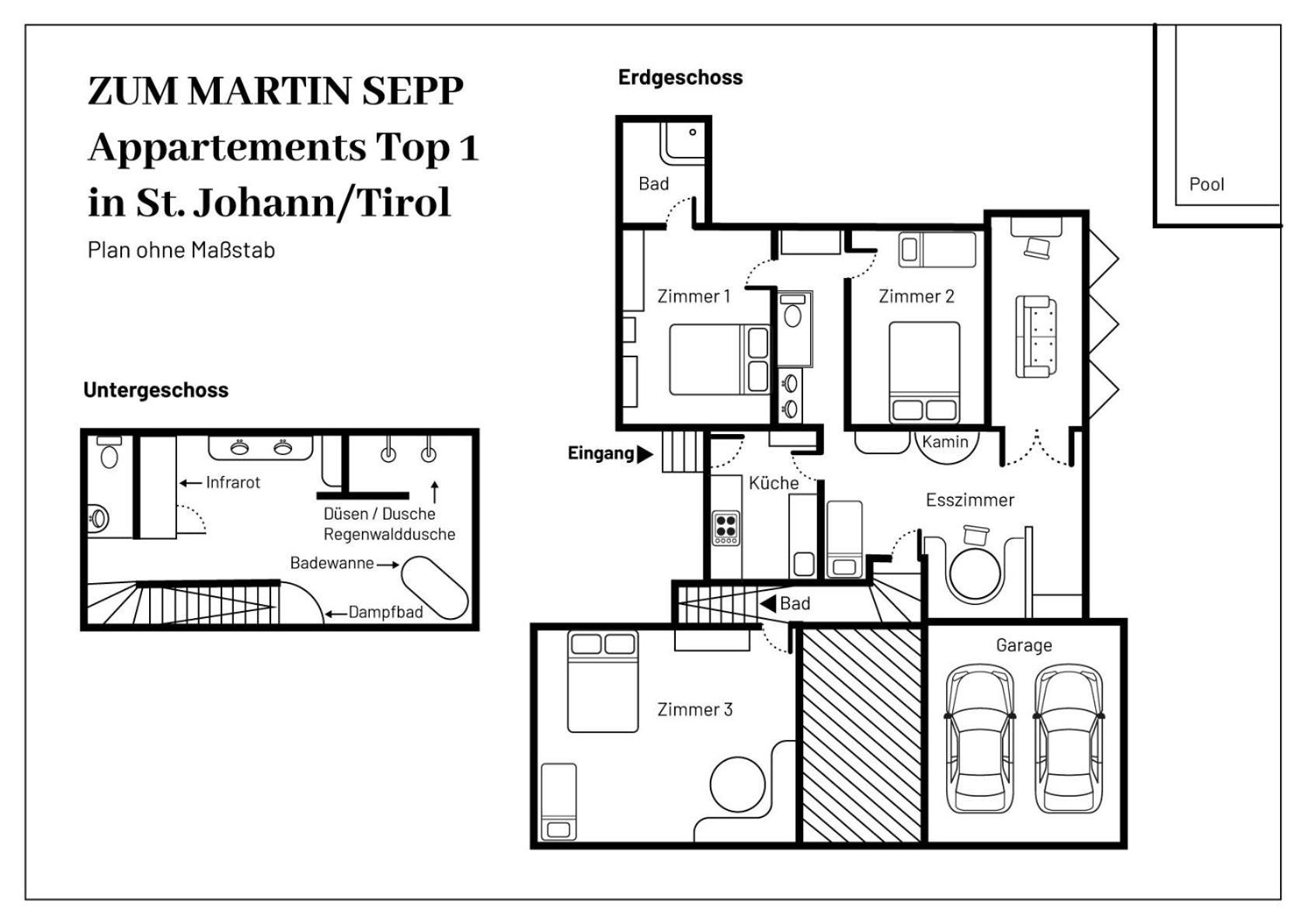 סנט יוהן אין טירול Zum Martin Sepp Appartements Im Martinshof מראה חיצוני תמונה